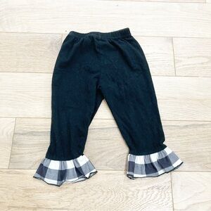 Black Ruffle Hem Kids Pants